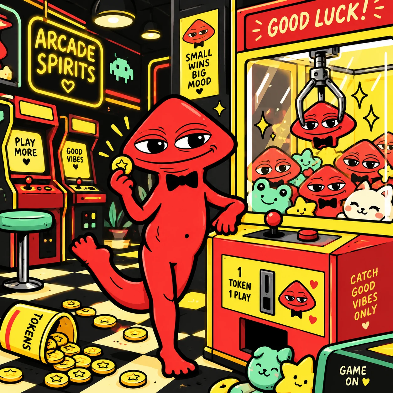 TOKHOOD in a neon arcade